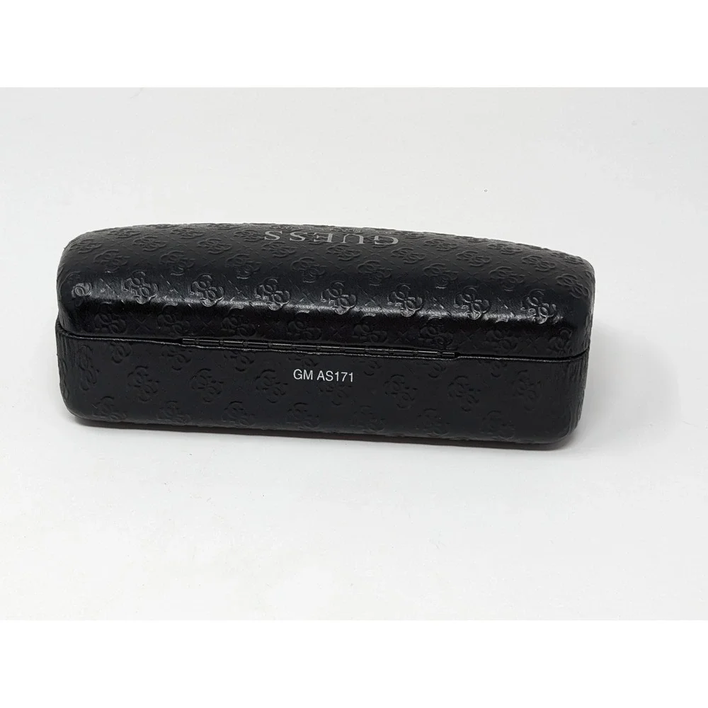 Guess By Marciano Black Leather Hard Shell Sunglass‎ Case Pouch & Cloth